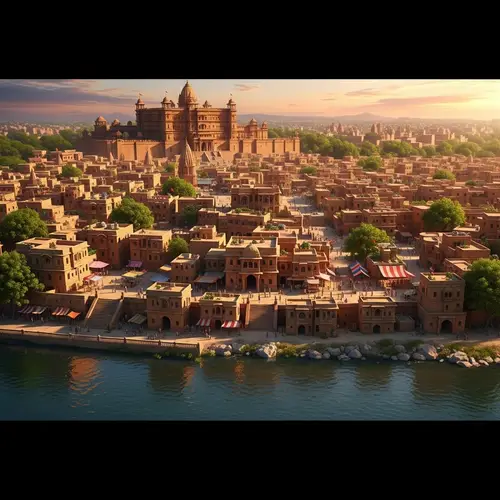 High Resolution Background of Ancient Ayodhya City