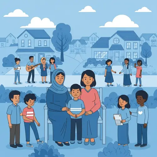 Harmonious Multicultural Family Living in Peaceful Community