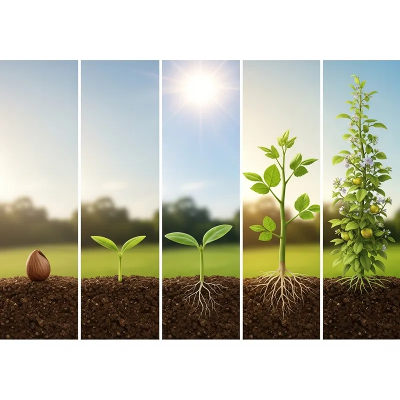 Stages of a Seed Growing into a Plant