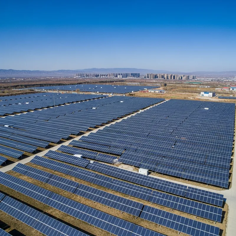 Aerial View of Solar Photovoltaic Panels in LinYou, Baoji, Shaanxi