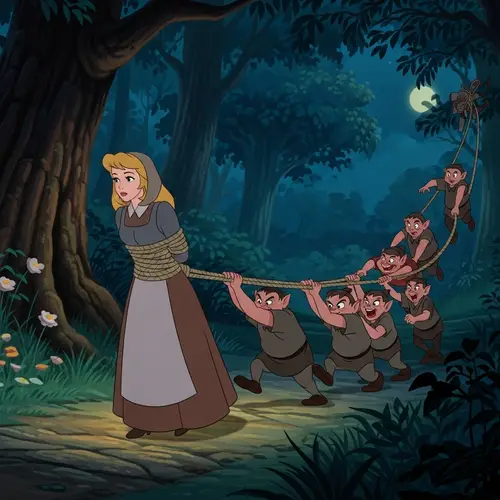 Dark Woodland Princess Kidnapped by Imp-like Creatures