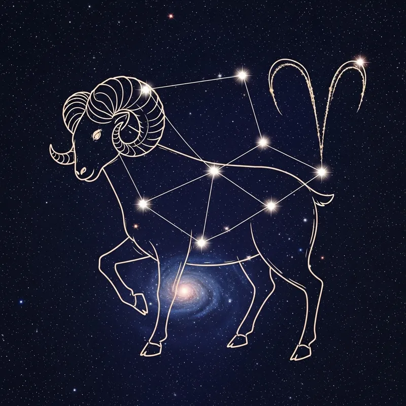 Aries Constellation: Starry Ram and Night Sky View