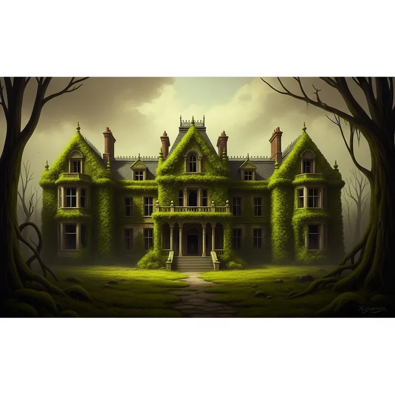 Gothic Mansion: Abandoned Beauty in Nature's Embrace Gothic Mansion: Abandoned Beauty in Nature's Embrace