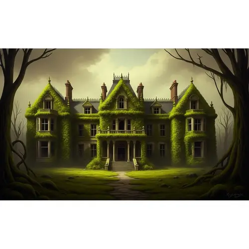 Gothic Mansion: Abandoned Beauty in Nature's Embrace