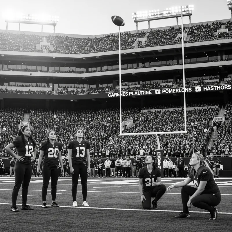 Dramatic Black and White Game-Winning Field Goal Dramatic Black and White Game-Winning Field Goal