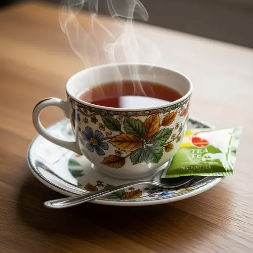 Delicate Instant Tea Cup | Rich Brown Tea | Morning Ambiance