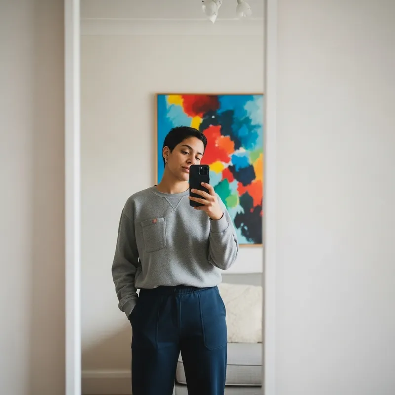 Contemplative Self-Portrait | Casual Reflection in Mirror