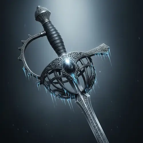 Elegantly Dangerous Cursed Rapier - Ornate Design with Ominous Black Stone