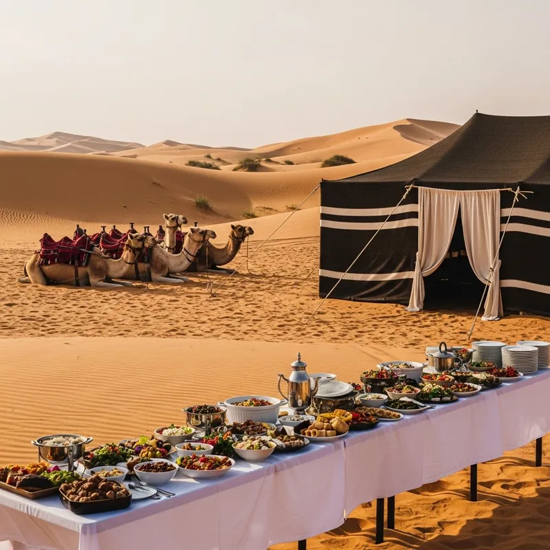 Enchanting Desert Feast with Camels in Dubai Enchanting Desert Feast with Camels in Dubai