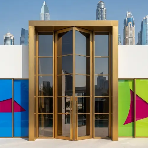 Contemporary Minimalist Villa in Dubai with Two-Story Glass Door