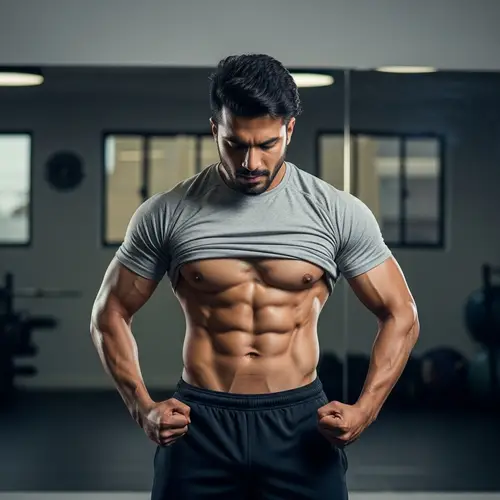 Toned Six Pack Abs | Fitness Model Displaying Muscles