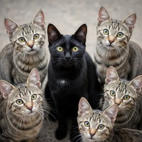 Adorable Group of Cats with Soft Stripes | Cat Photography