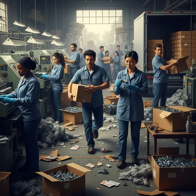 Chaotic Factory Environment: Workers and Wastage