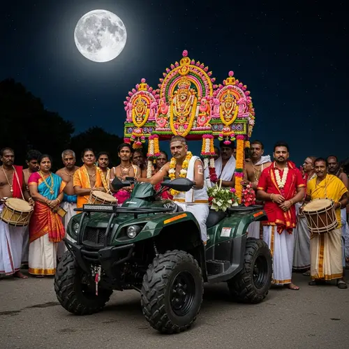 Diverse Thaipusam Festival Celebration by Moonlight