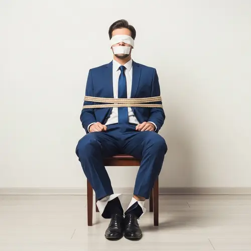 Mystery Man Tied Up in Classical Suit