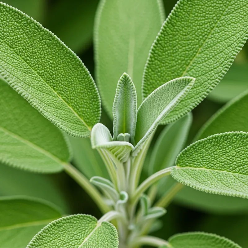 Macro Photography of Vibrant Sage Leaves