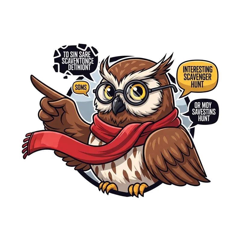 Adventurous Owl Mascot Logo for Scavenger Hunts