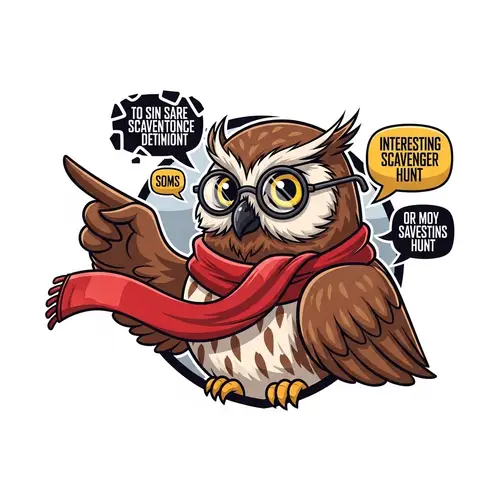 Adventurous Owl Mascot Logo for Scavenger Hunts