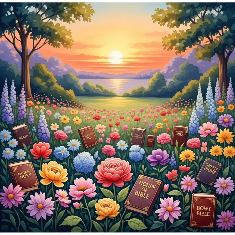 Bible Book Flowers Garden | Sacred Symbolism Art