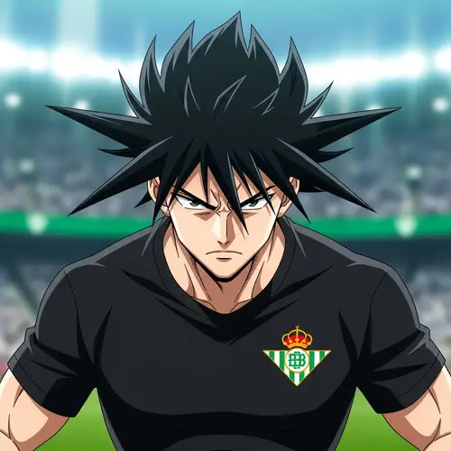 Strong Anime Character with Real Betis T-Shirt