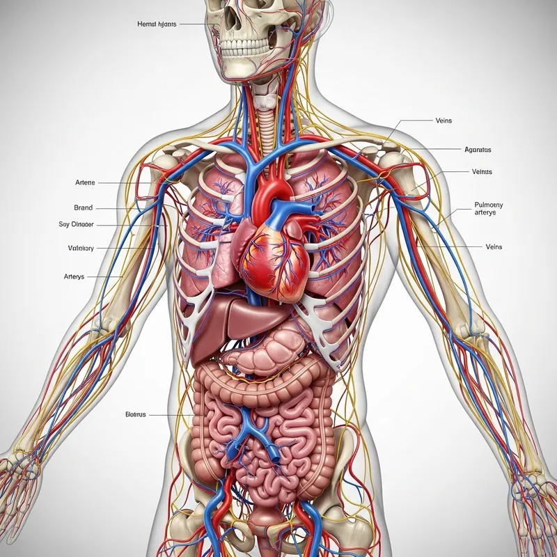 Human Body Illustration: Heart and Circulatory System Human Body Illustration: Heart and Circulatory System