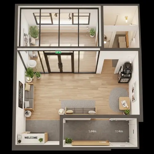 3D Dance Studio Waiting Room | Comfortable Student Lounge