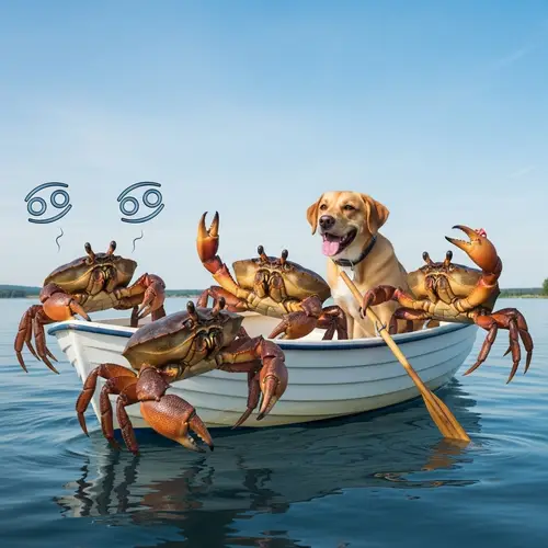 Cancer Zodiac Crabs & Friendly Dog Boat Adventure