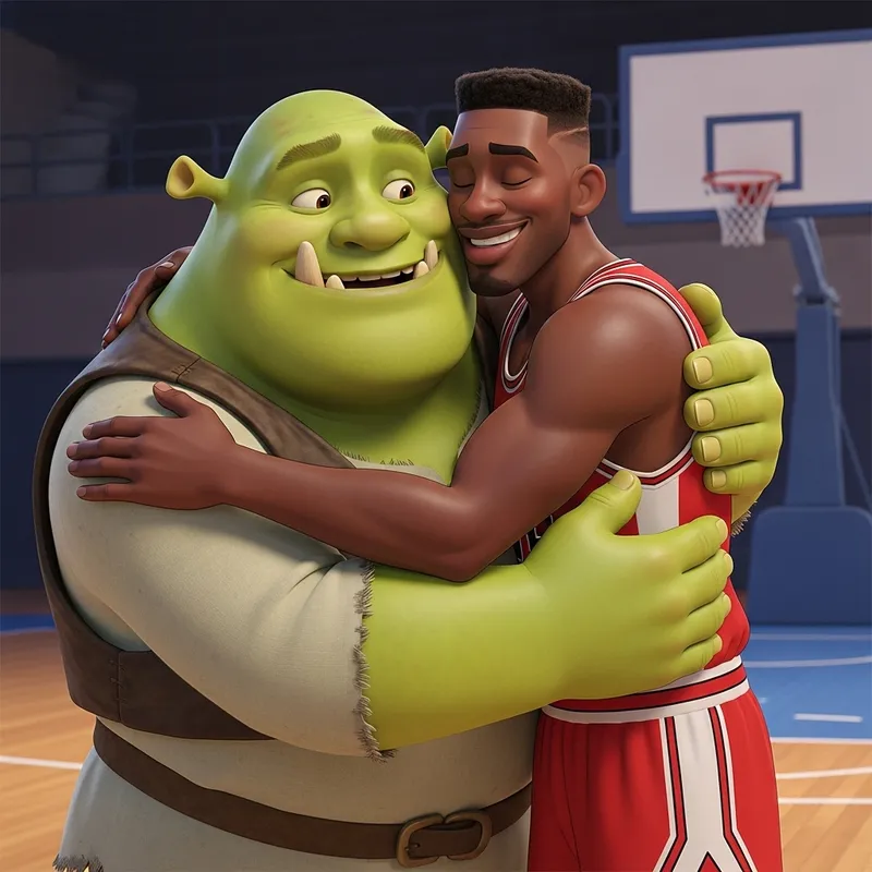 Shrek Hugs Stephen Curry - An Epic Moment