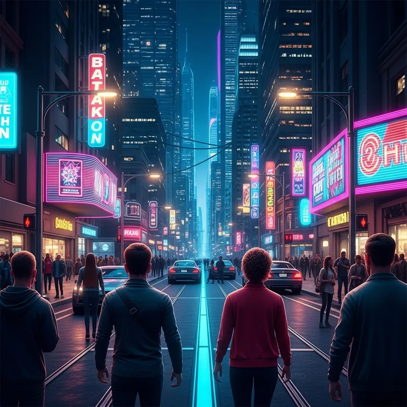 Exploring Futuristic City Streets - Urban Discovery