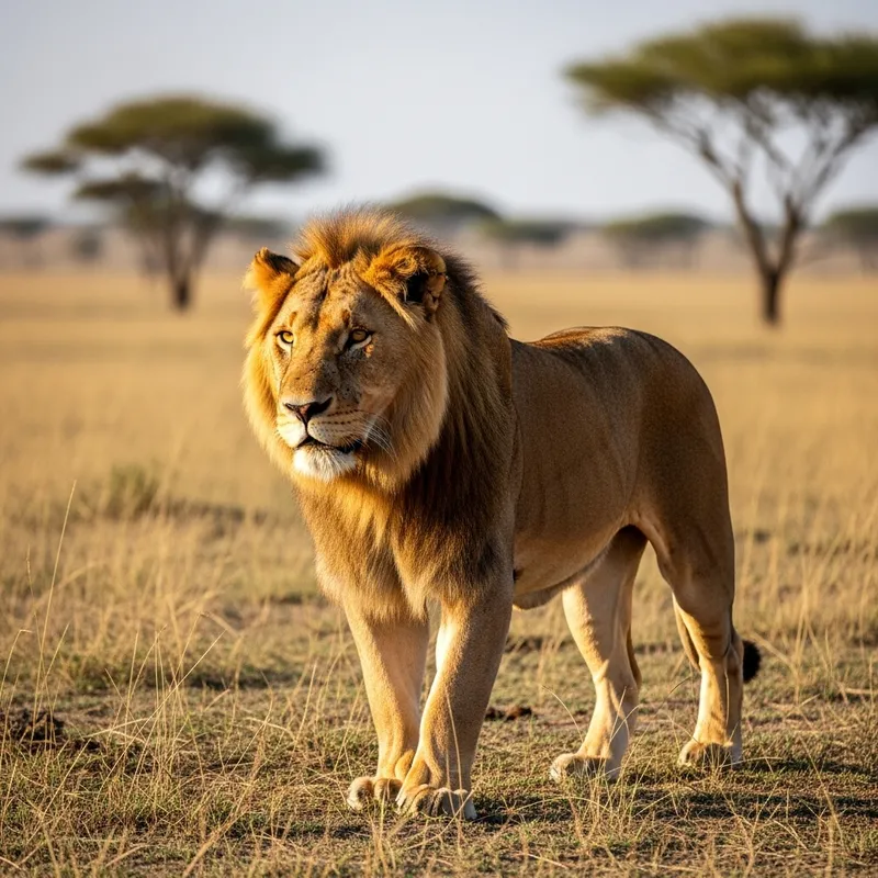 Majestic Lion in Untouched Savannah Wilderness