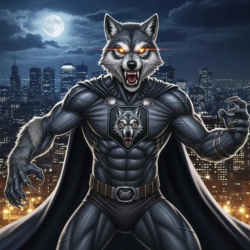 Wolf Superhero - Muscular and Powerful Defender of the Night | Siêu nhân sói