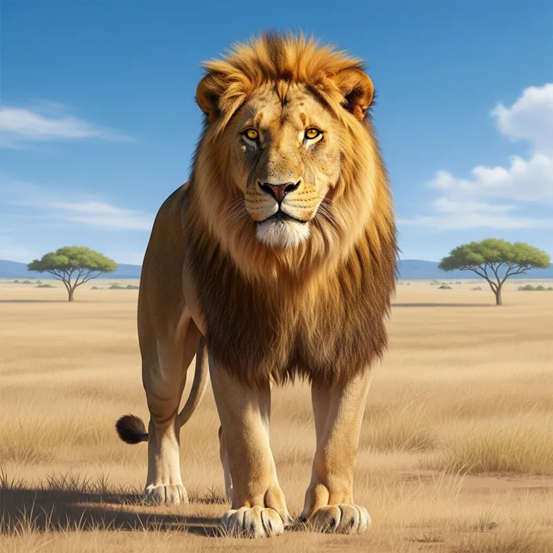 Magnificent Lion in Savanna | Wildlife Photography