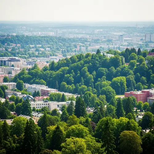 Forest City Impressionism Art | Vibrant Nature & Architecture