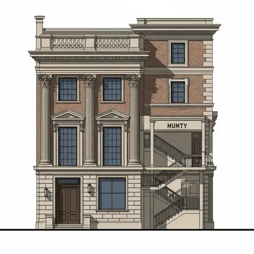Classical Style 50ft High Front Elevation with Mumty Design