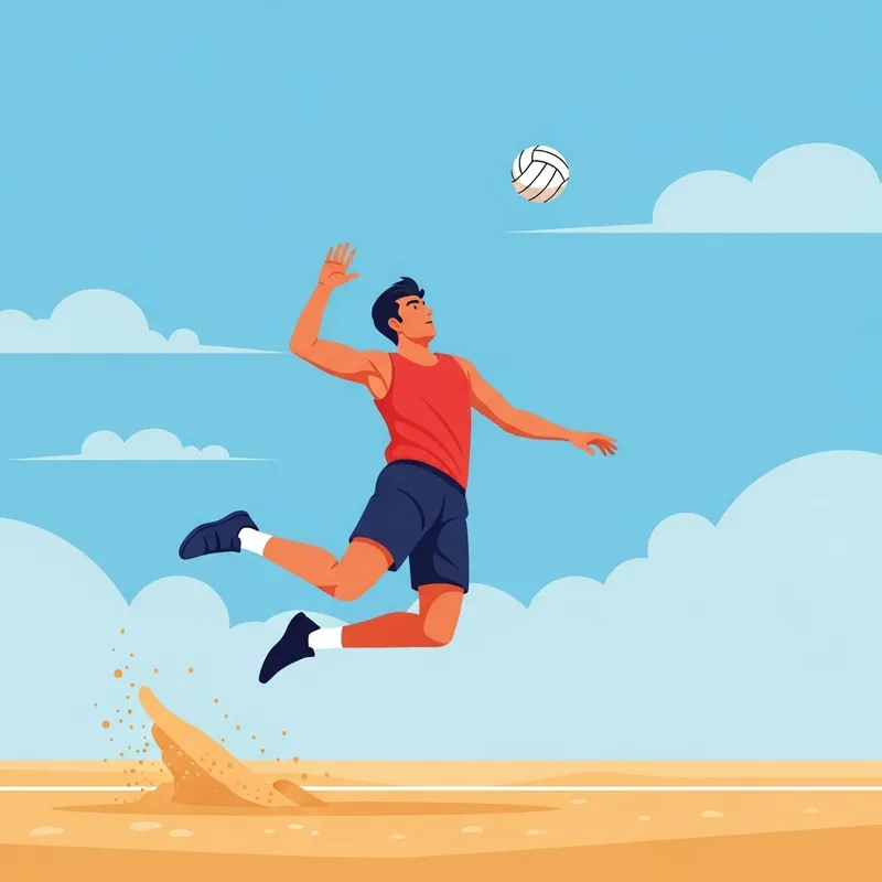 Athletic Volleyball Player Spiking Ball - Vector Graphic Athletic Volleyball Player Spiking Ball - Vector Graphic