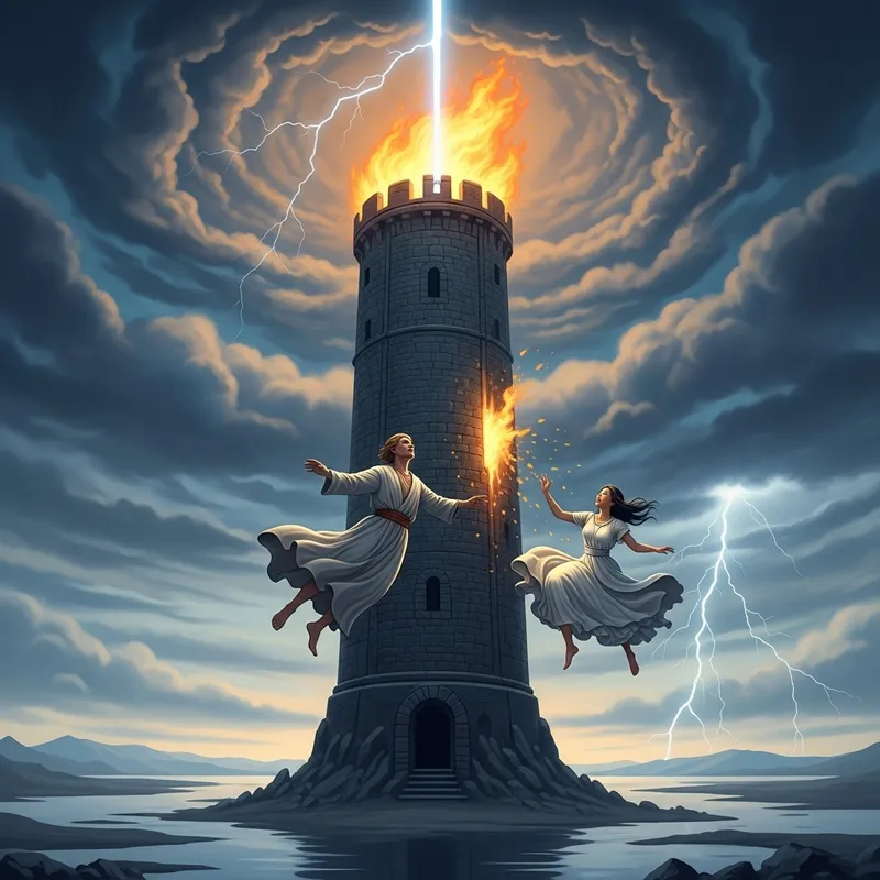 The Serene Tower Tarot Card: Symbols of Change and Serenity