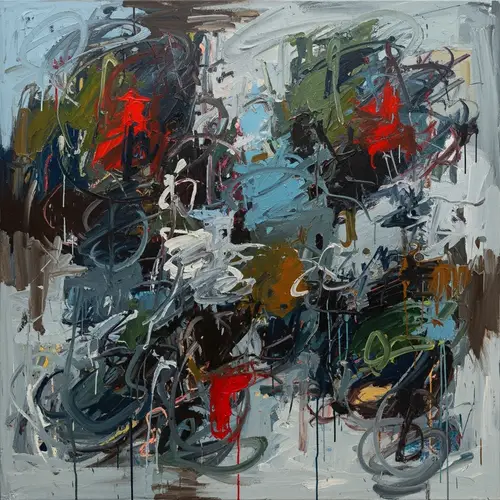 Abstract Expressionist Art: Energetic Brushstrokes of Anxiety