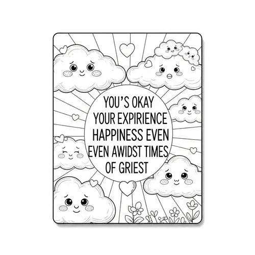 Enchanting Whimsical Clouds Coloring Page for Children