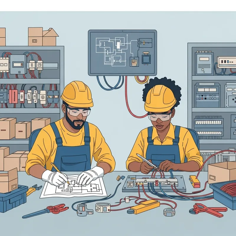 Electrical Working Scene | Diverse Experts in Action