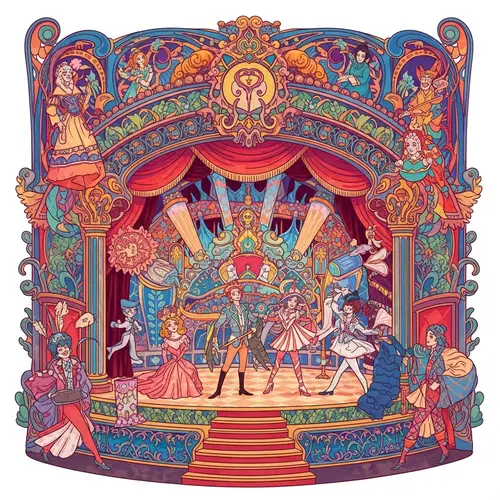 Whimsical Art Nouveau Stage Designs