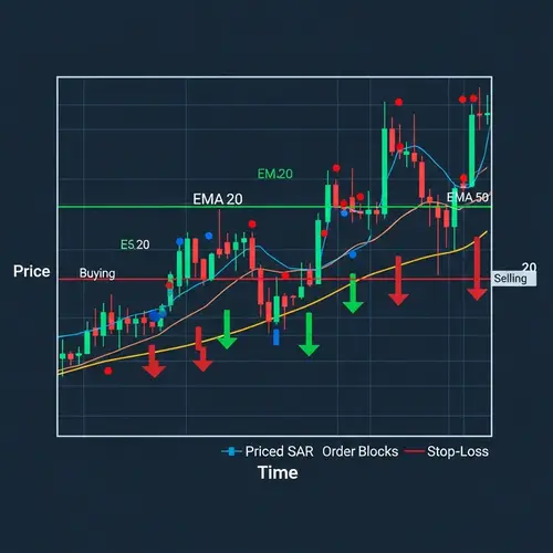 Trading Chart Analysis - Price, EMA, Order Blocks, Signals