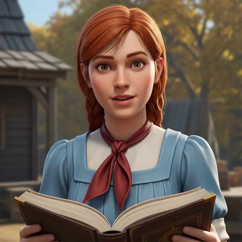 Pioneer Lena from 'Endless Summer' Game - Russian Red-Haired Teen