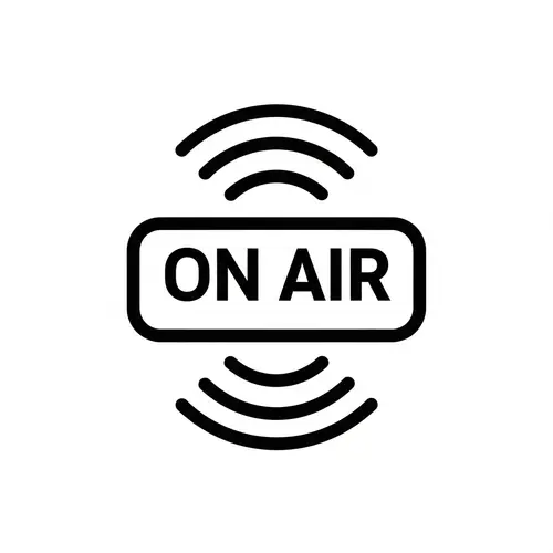 Live Broadcast Vector Icon Design - Minimalistic & Black White