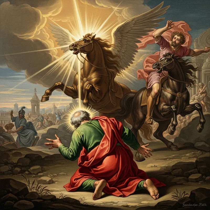 Saint Paul Conversion: Baroque Art depicting Profound Conversion on Road to Damascus