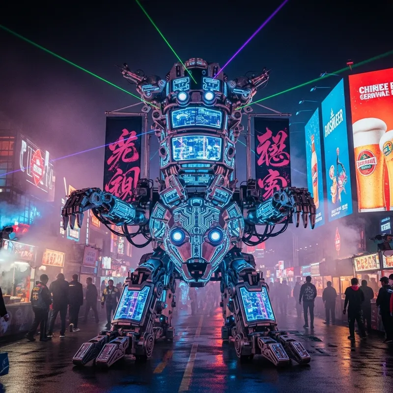 Chinese Beer Festival: Cyberpunk Mechanical Device Parade