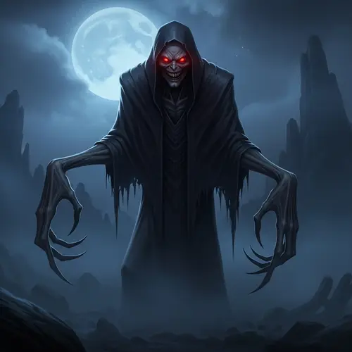 Terrifying Supernatural Entity with Glowing Red Eyes