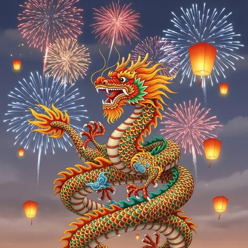 Vibrant Chinese New Year Dragon Illustration