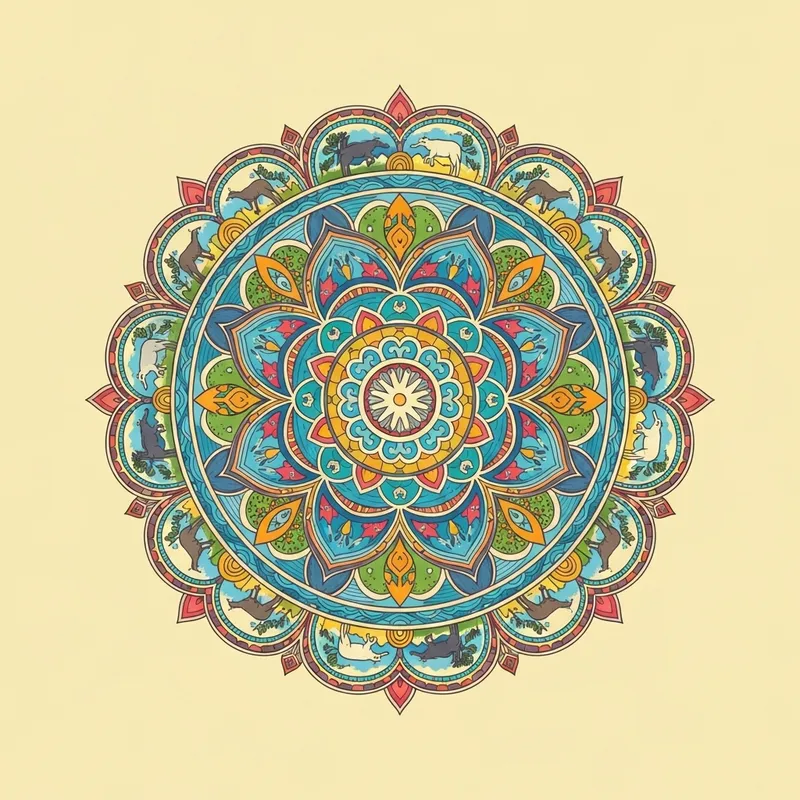 Holistic Life Mandala: A Beautiful Symbol of Nature's Harmony Holistic Life Mandala: A Beautiful Symbol of Nature's Harmony