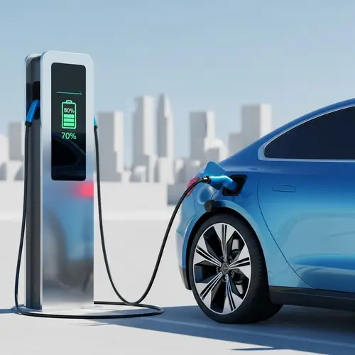 Futuristic Electric Car Charging Station | Eco-Friendly City Skyline