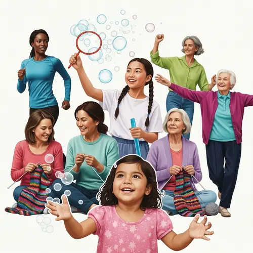 Diverse Women in Colorful Splashes: Generational Beauty Captured